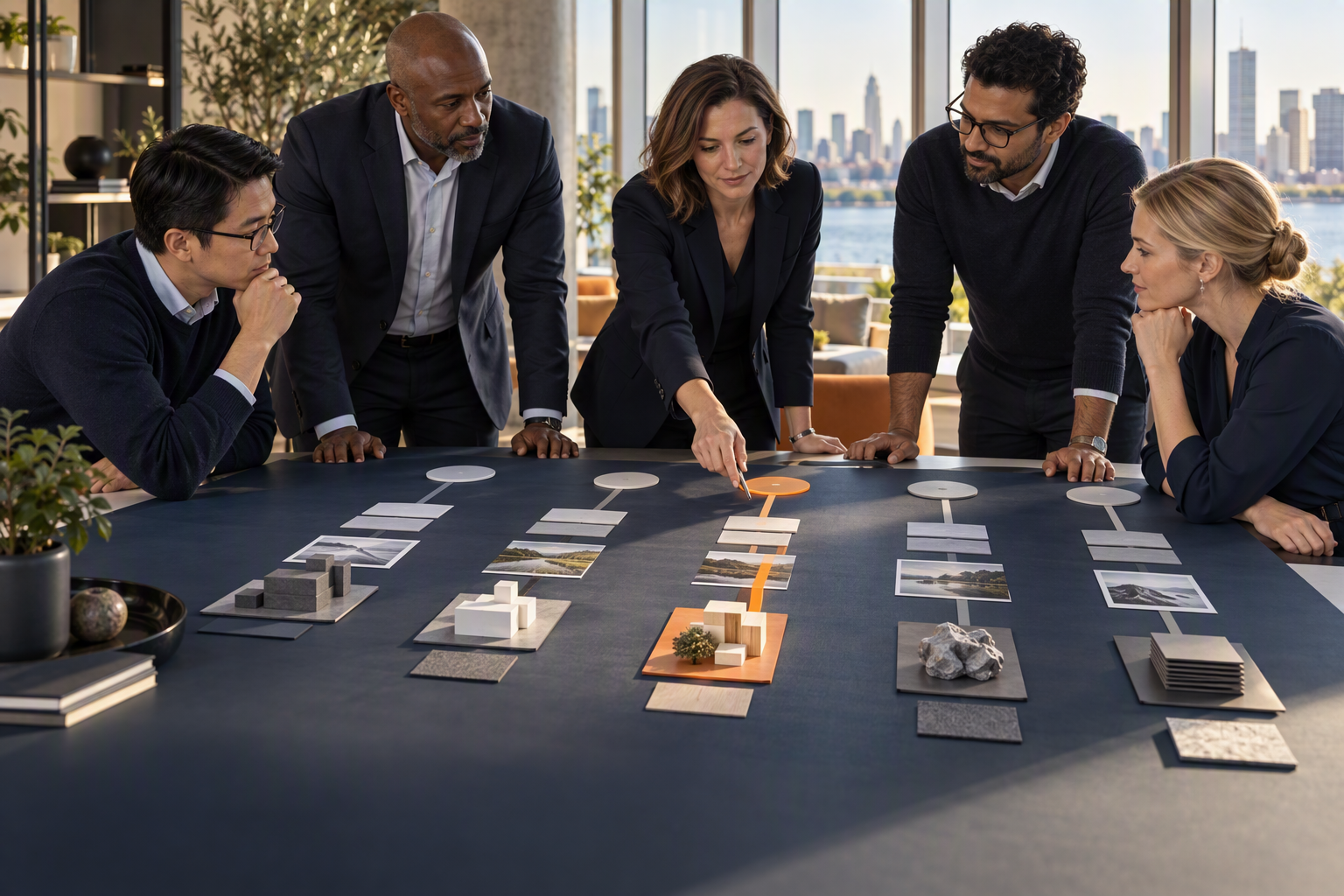 Leaders narrowing several options into one clear strategy