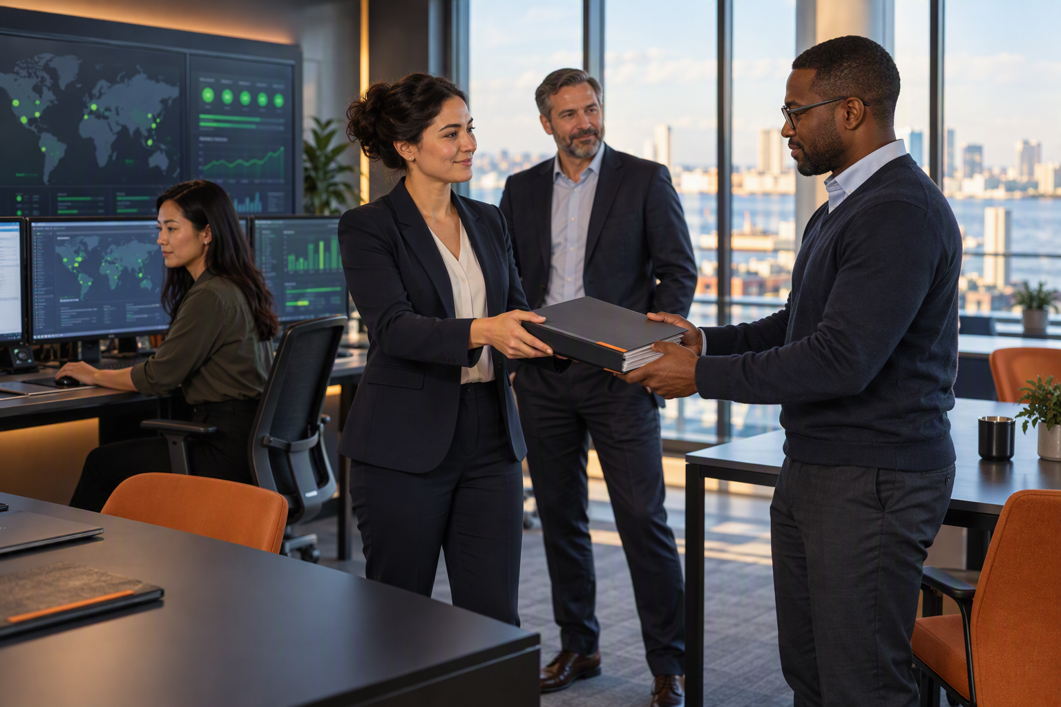 A team completing a stable software release and operational handoff